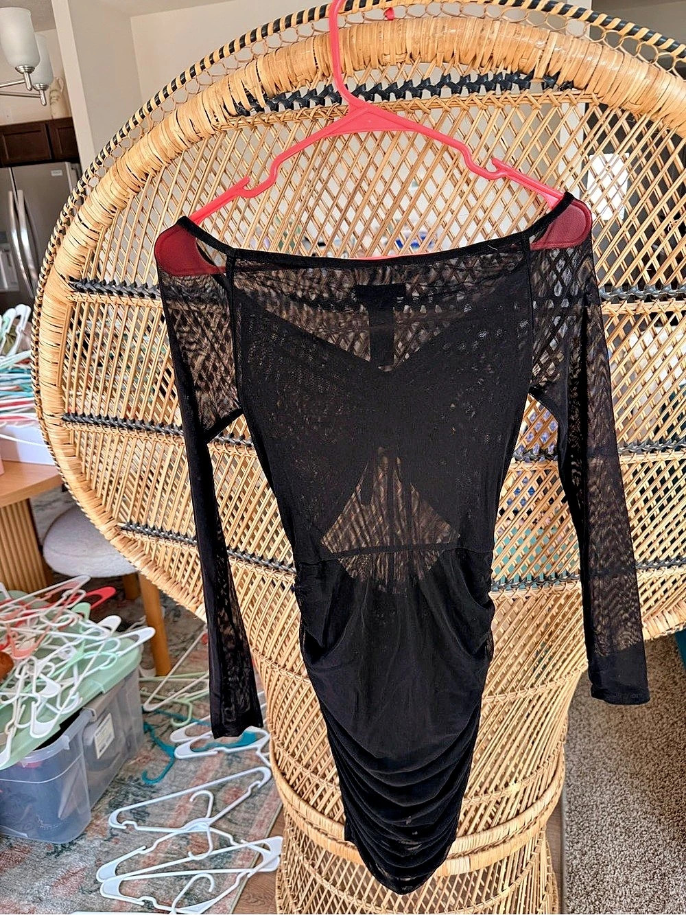 h:ours Ruched Mesh Mini Dress - Picture 5 of 8